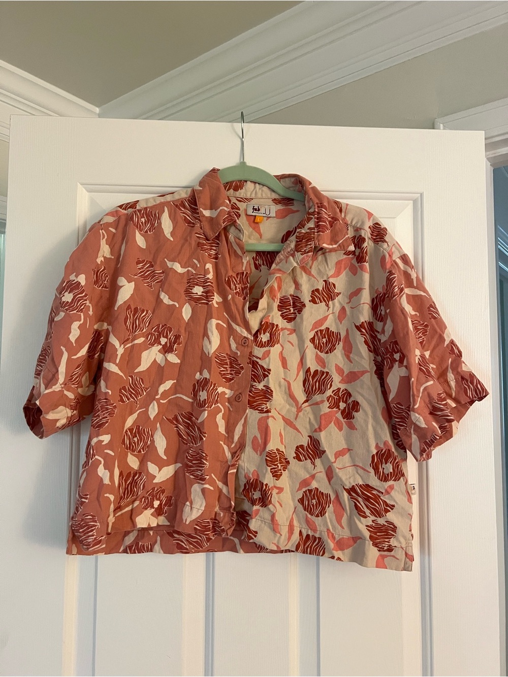 Cropped Short Sleeve Button Down by fabindia